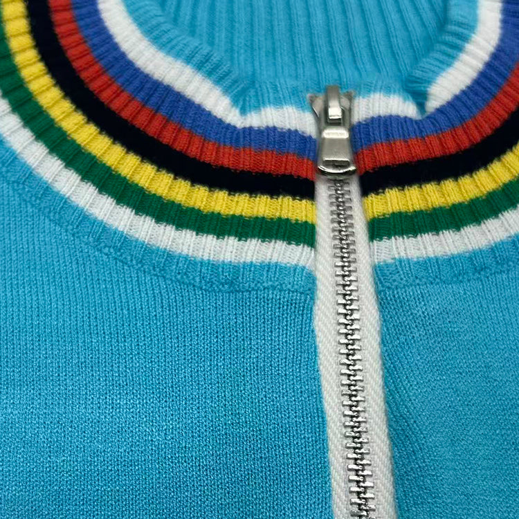 Maillot de cyclisme rétro en laine mérinos Molteni