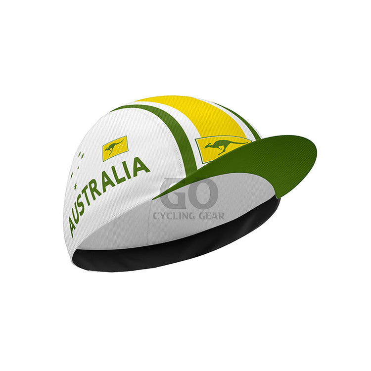 Patriotic Australia themed cycling cap, great for national pride.