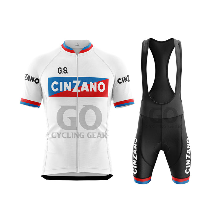 G.S. Cinzano Retro Short Sleeve Cycling Kits White
