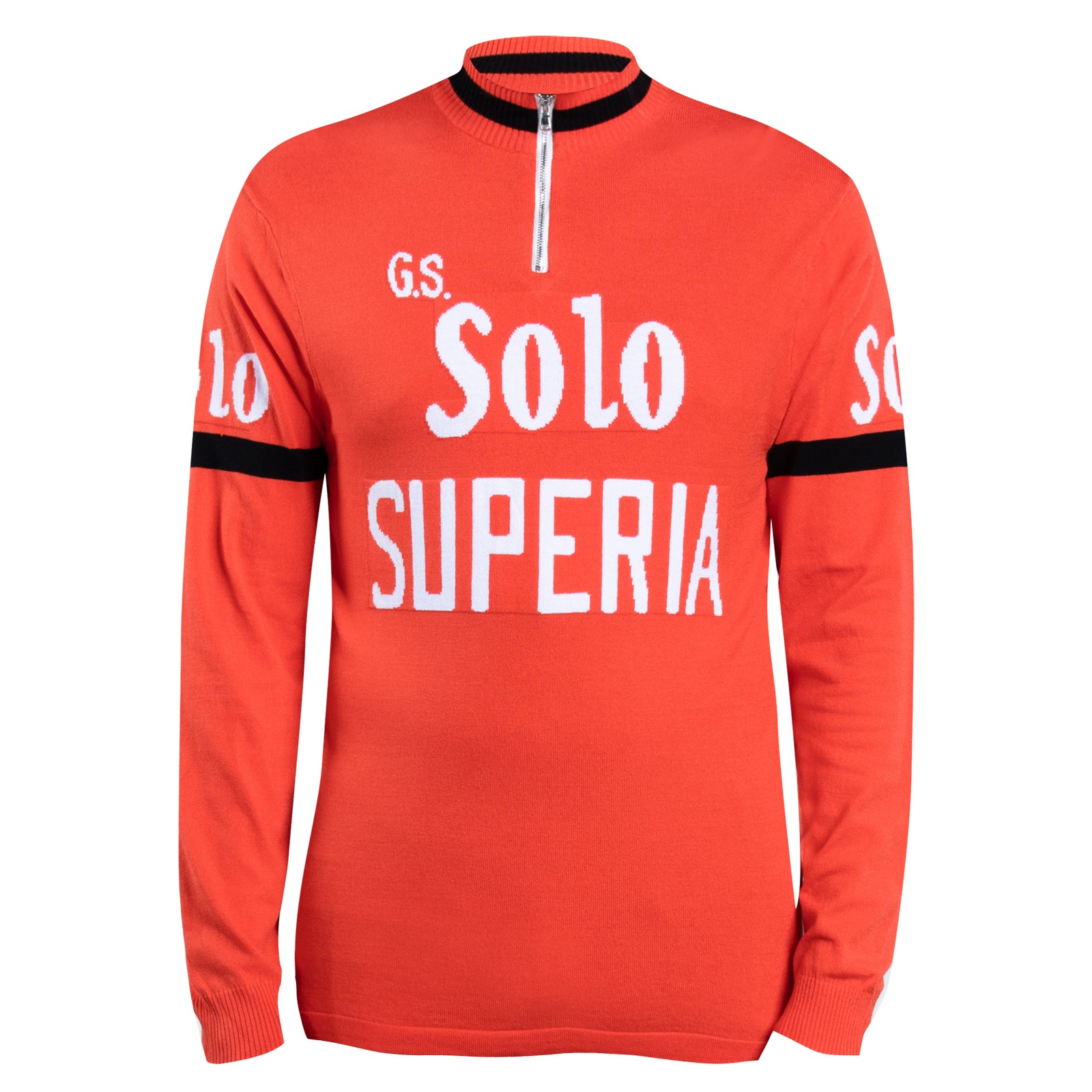 GS Solo Superia Merino Wool Retro Long Sleeve Cycling Jersey