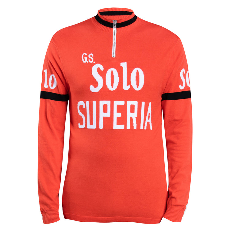 GS Solo Superia Retro-Radtrikot aus Merinowolle
