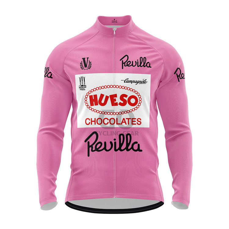 Jesus Suarez Cuevas Hueso Chocolates Team Pink Long Sleeve Jersey 1985