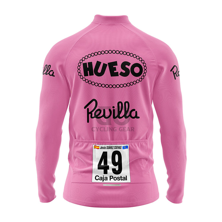 Jesus Suarez Cuevas Hueso Chocolates Team Pink Long Sleeve Jersey 1985