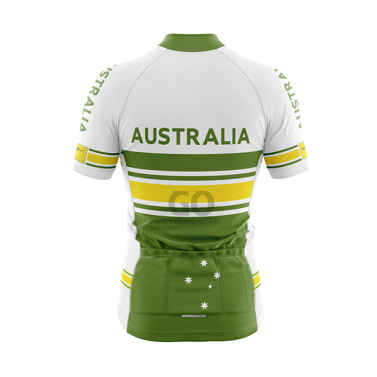 Men's Australia Green & Gold Kangaroo Cycling Jersey