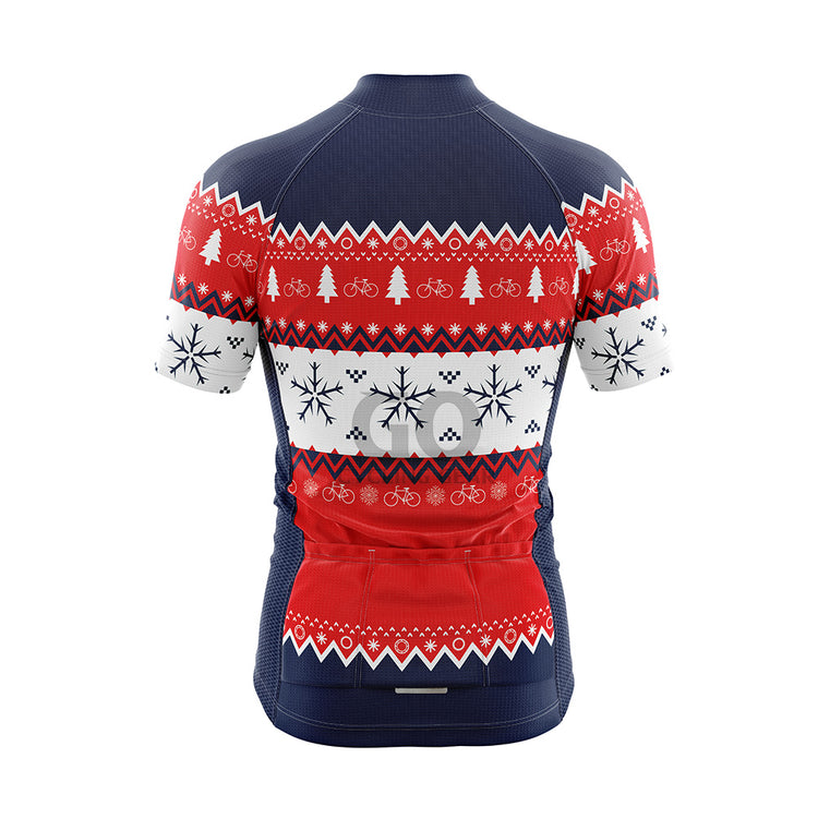 Men's Ugly Christmas Sweater Short Sleeve Cycling Jersey