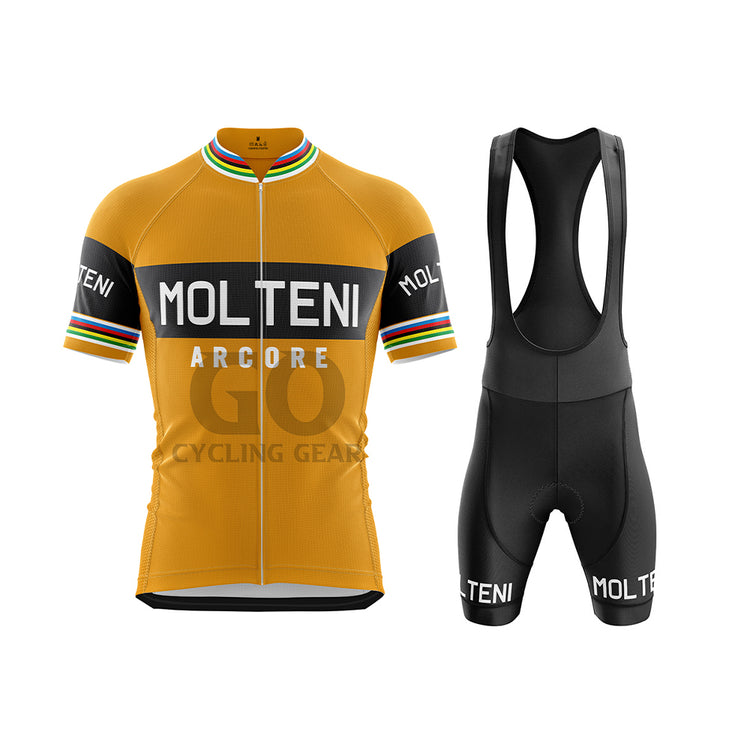 Molteni Retro Short Sleeve Cycling Kit Orange