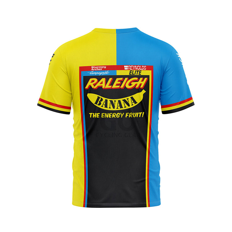 Raleigh Banana Men's Short Sleeve Retro Cycling T-Shirt Back