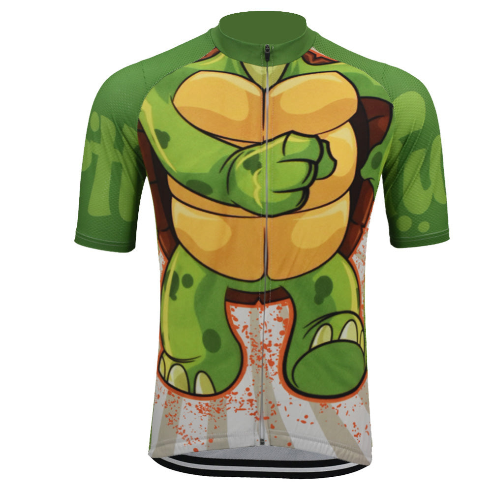 fahrradhelm schildkröte Schildkröte Radtrikot Männer Grün Lustige Kurzarm Fahrradbekleidung