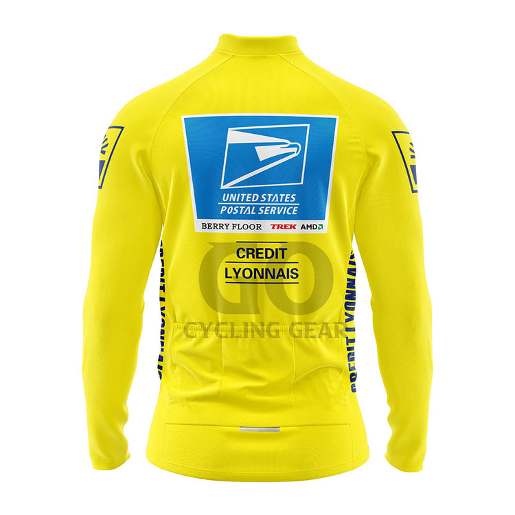 USPS_Tour_De_France_Yellow_Long_Sleeve_Cycling_Jersey_Back