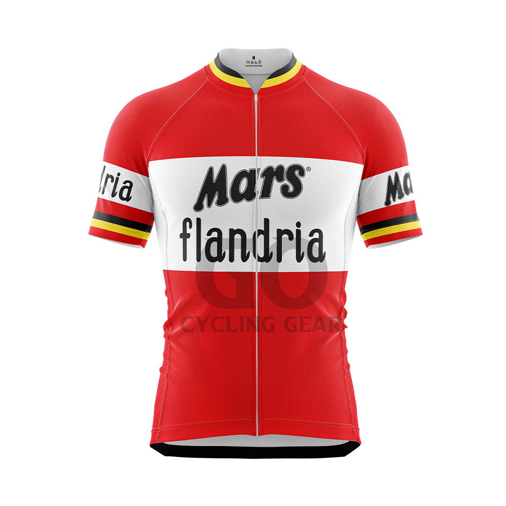 Veste Cycliste Vintage Western – Acrylique Rouge, Jersey Bati Mars Constructions, Taille L