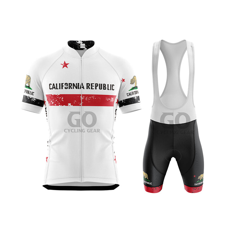 Men's California Republic Cycling Kit White&Black
