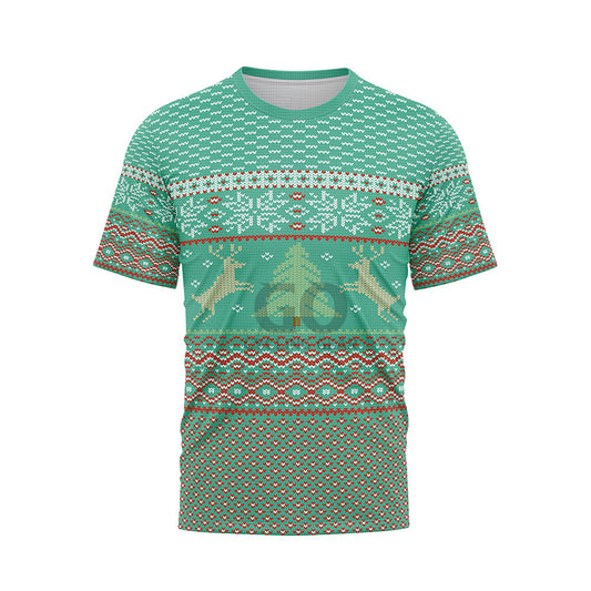 Ugly Christmas Sweater Reindeer Snowflakes Unisex Shirts