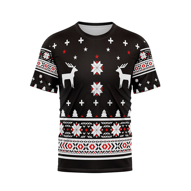 Ugly Christmas Sweater Reindeer Snowflakes Unisex Shirts