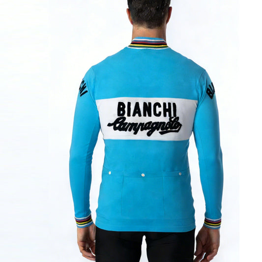 Maillot de cyclisme rétro en laine mérinos Molteni