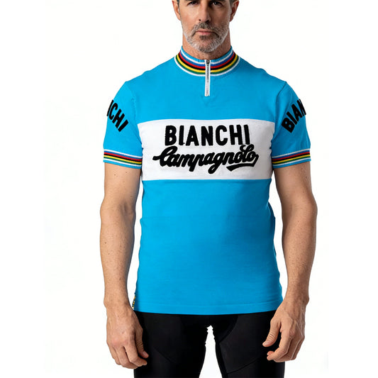 Maillot de cyclisme rétro en laine mérinos Molteni