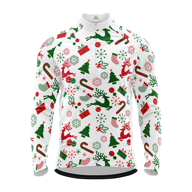 Men's Ugly Christmas Sweater Long Sleeve Cycling Jersey
