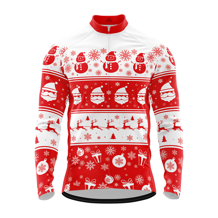 Men's Ugly Christmas Sweater Long Sleeve Cycling Jersey