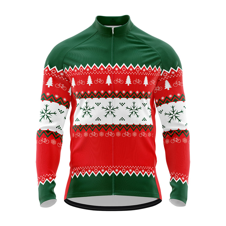 Men's Ugly Christmas Sweater Long Sleeve Cycling Jersey