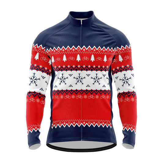 Men's Ugly Christmas Sweater Long Sleeve Cycling Jersey