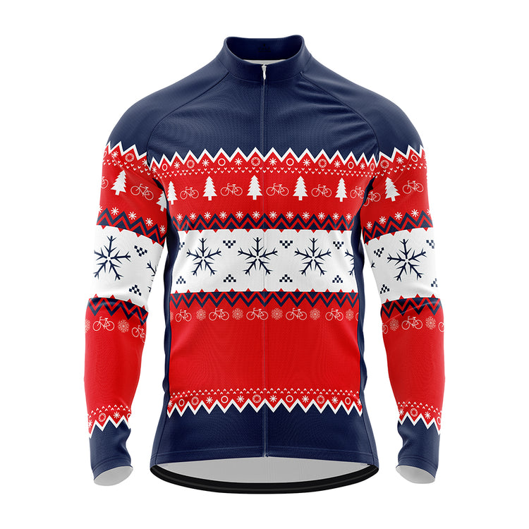 Men's Ugly Christmas Sweater Long Sleeve Cycling Jersey