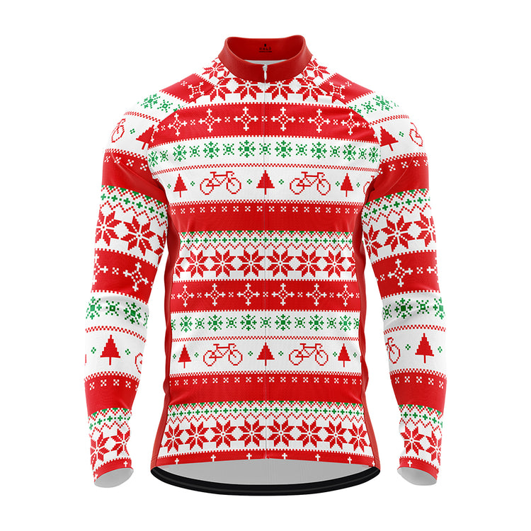 Men's Ugly Christmas Sweater Long Sleeve Cycling Jersey
