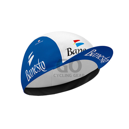 Cycling helmet with Banesto branding on a white background