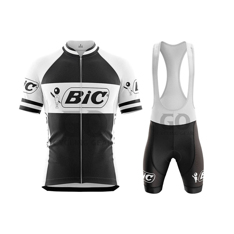 BIC Black Short Sleeve Retro Cycling Kits