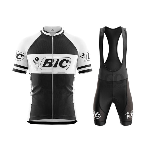 BIC Black Short Sleeve Retro Cycling Kits