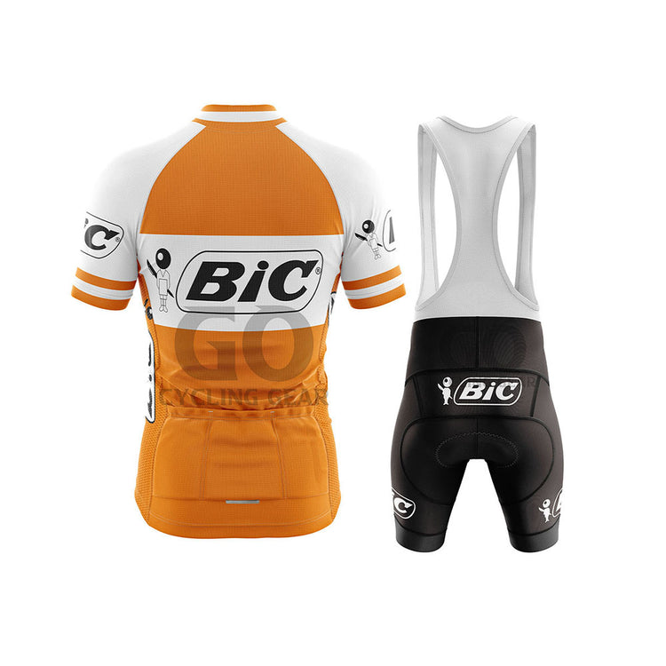 BIC Orange Short Sleeve Retro Cycling Kits