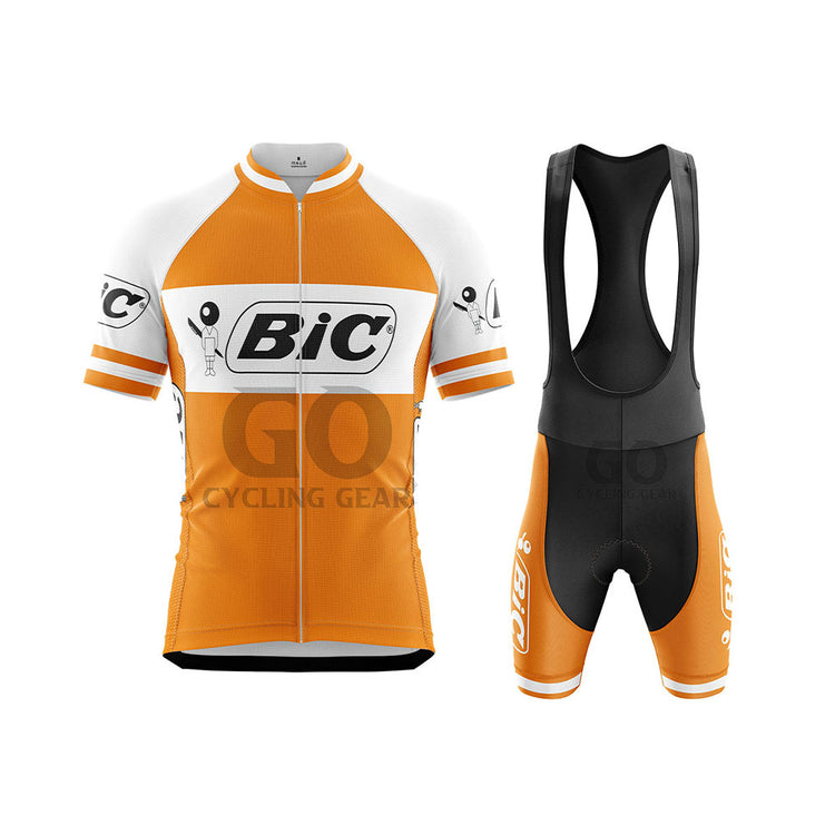 BIC Orange Short Sleeve Retro Cycling Kits