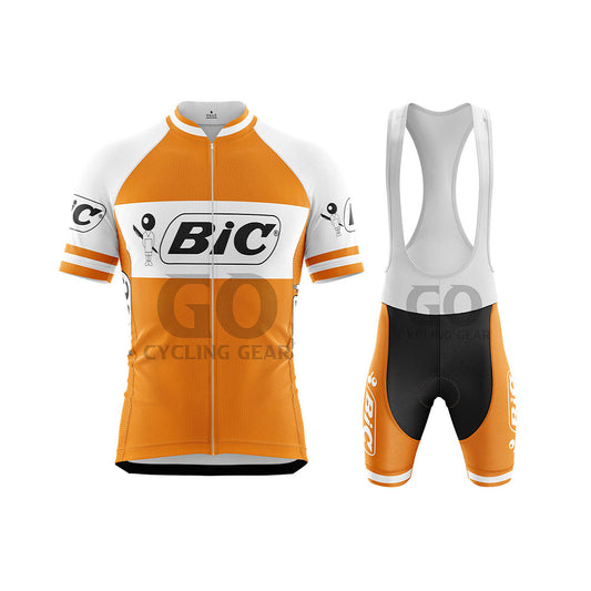 BIC Orange Short Sleeve Retro Cycling Kits