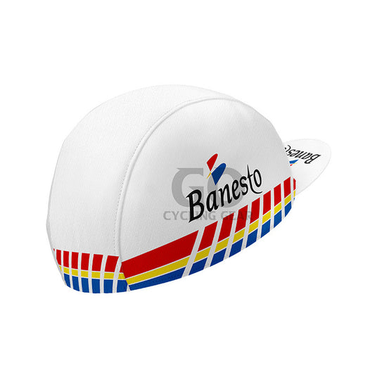 Classic Cycling Hat with Banesto logo on a white background