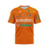 Front view of a vibrant orange cycling jersey with white and green accents. Prominent logos include 'euskaltel' in white, 'Euskadi' in green and red, and 'ORBEA' in black. Other sponsor logos like 'MOA' and 'UCI ProTour' are also visible.
