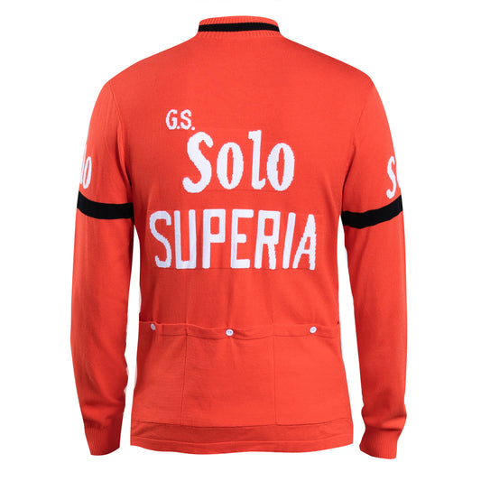 GS Solo Superia Merino Wool Retro Long Sleeve Cycling Jersey