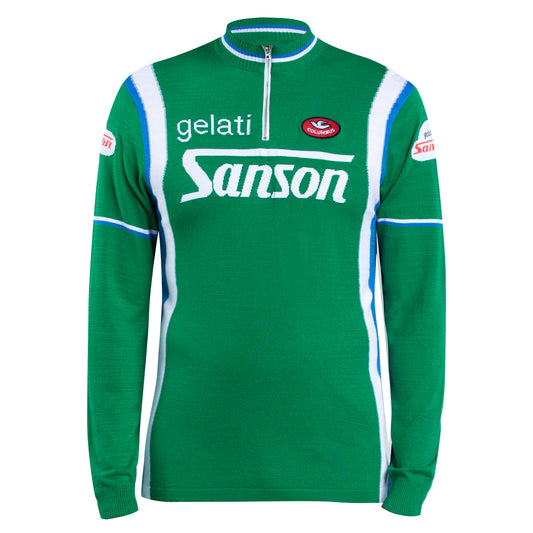 Gelati Sanson Merino Wool Retro Long Sleeve Cycling Jersey