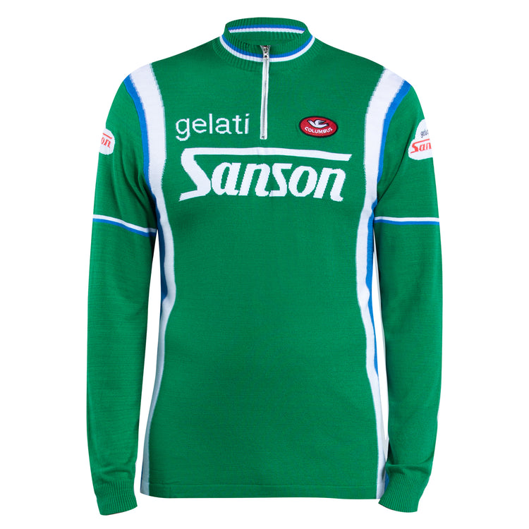 Gelati Sanson Merino Wool Retro Long Sleeve Cycling Jersey