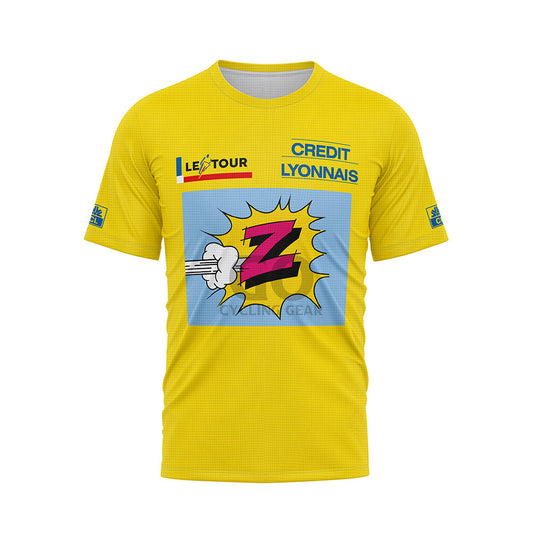 Greg Lemond Team Z Yellow Cycling T-Shirt Tour de France 1990