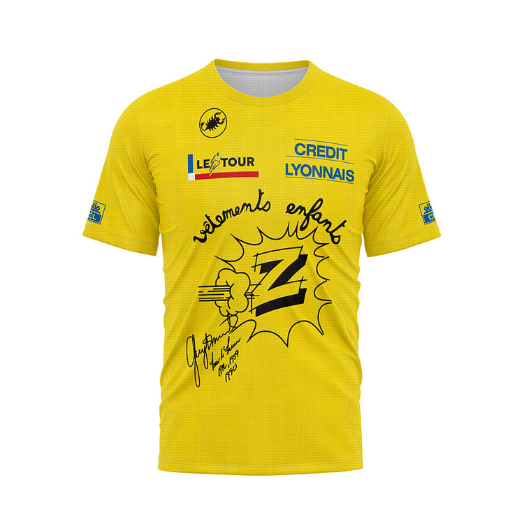 Greg Lemond Team Z Yellow Cycling T-Shirt Tour de France 1990