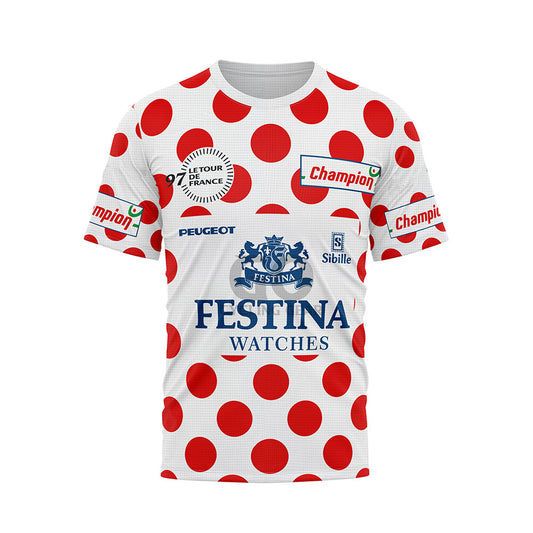 King of mountains Festina Retro Cycling T-Shirt 1997