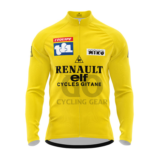 Laurent Fignon Yellow Long Sleeve Cycling Jersey Tour De France 1983
