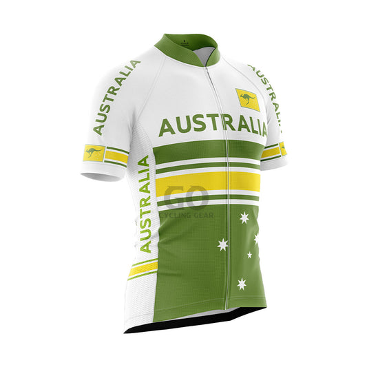 Men's Australia Green & Gold Kangaroo Cycling Jersey