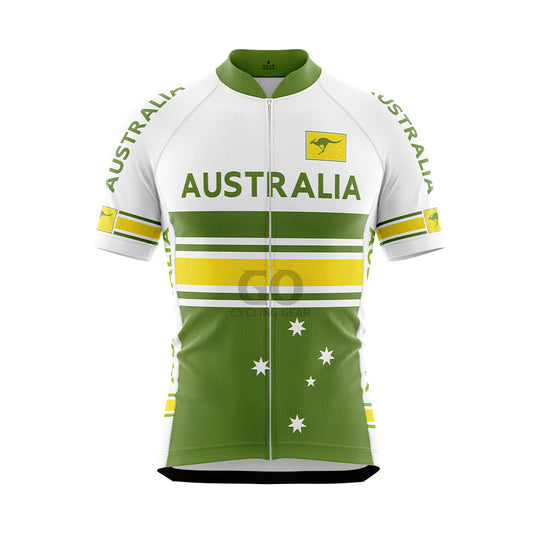 Men's Australia Green & Gold Kangaroo Cycling Jersey