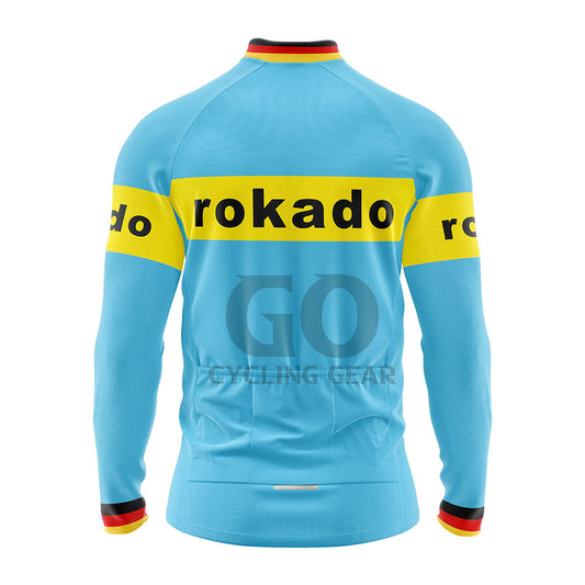 Men's Retro Rokado German Long Sleeve Cycling Jersey 1973