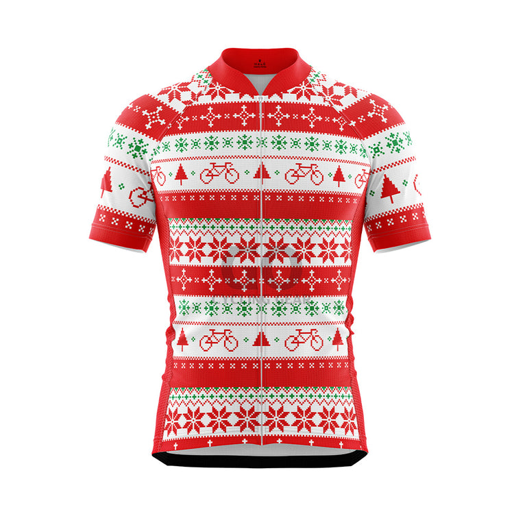 Men's Ugly Christmas Short Sleeve Cycling Jersey Multiple styles