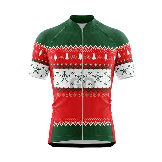 Men's Ugly Christmas Sweater Short Sleeve Cycling Jersey