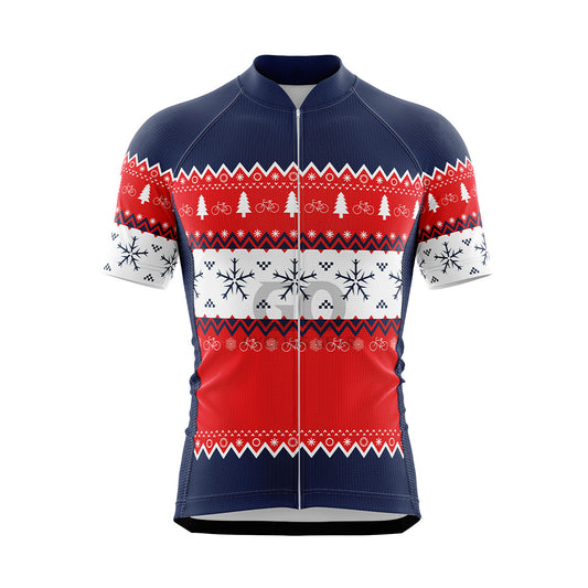 Men's Ugly Christmas Sweater Short Sleeve Cycling Jersey