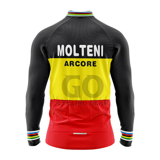 Molteni Arcore Long Sleeve Cycling Jersey Belgium Champion-1971 Eddy Merckx