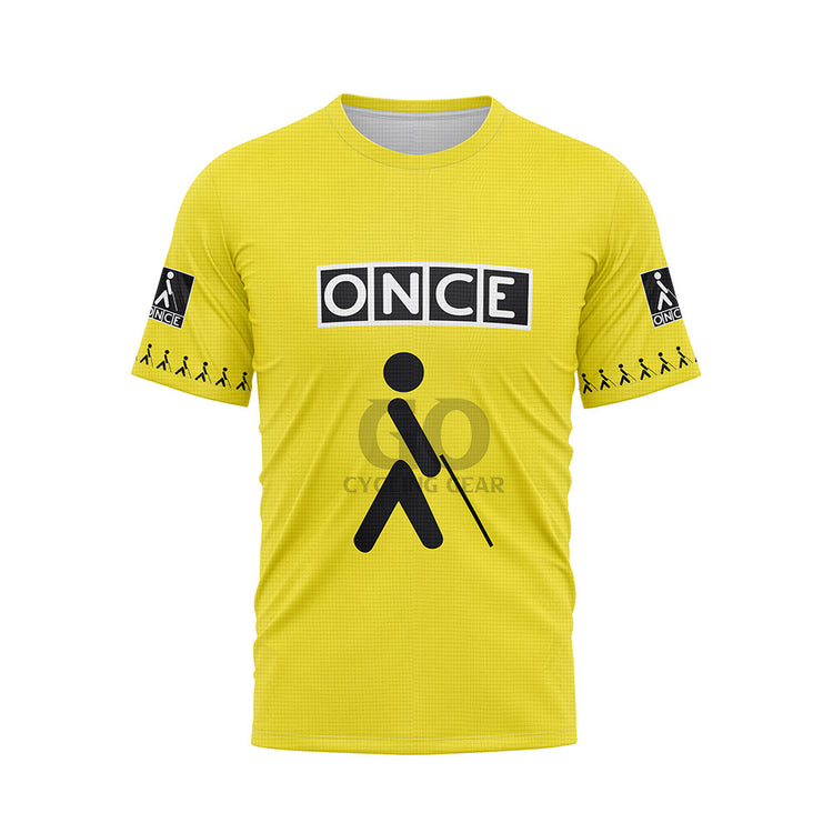 ONCE Cycling Team Retro Bike T-Shirt Yellow