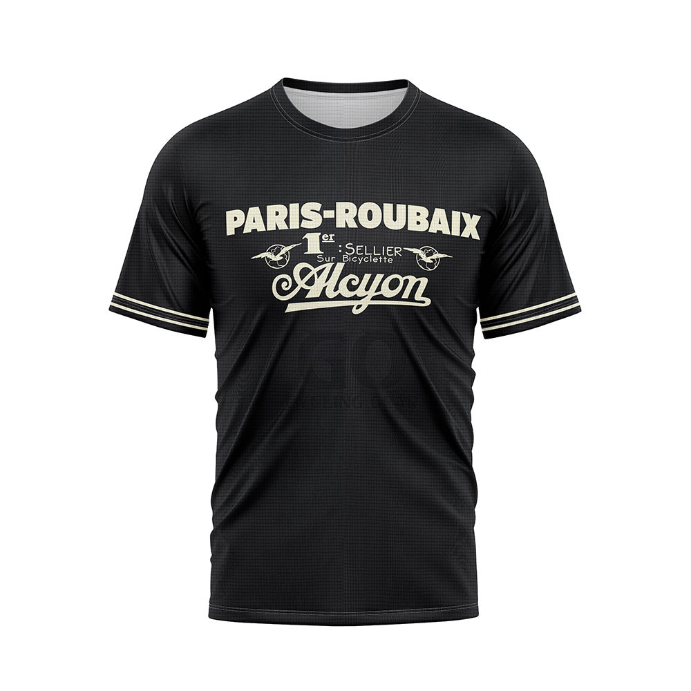 Paris roubaix Cycling T-Shirt Black