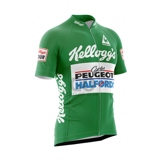 Peugeot Halfords Green Jersey Tour Of Britain 1988 Joey McLoughlin SIDE